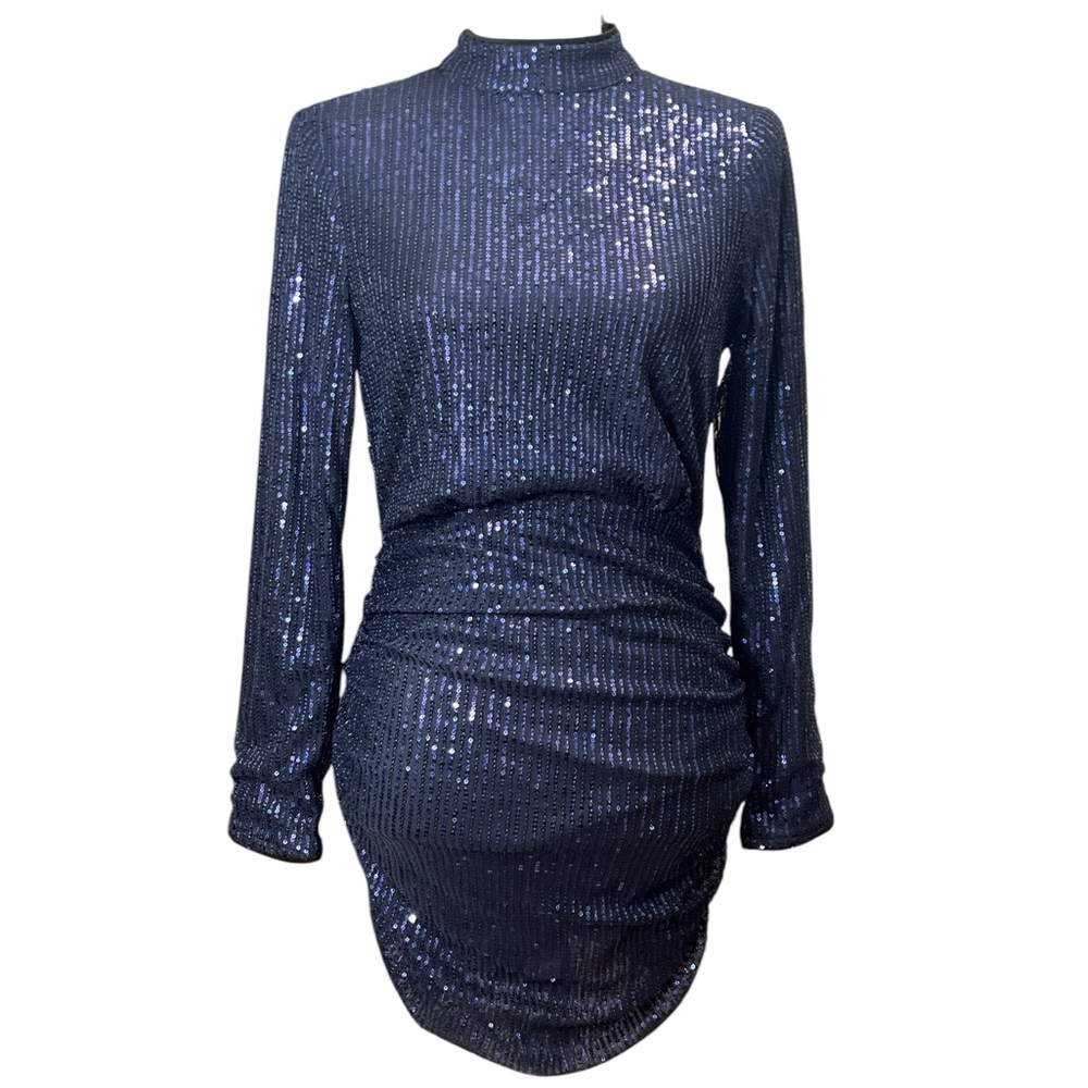 Eilly Bazar NWOT Elegant Navy Sequin Dress. Size XSMALL
